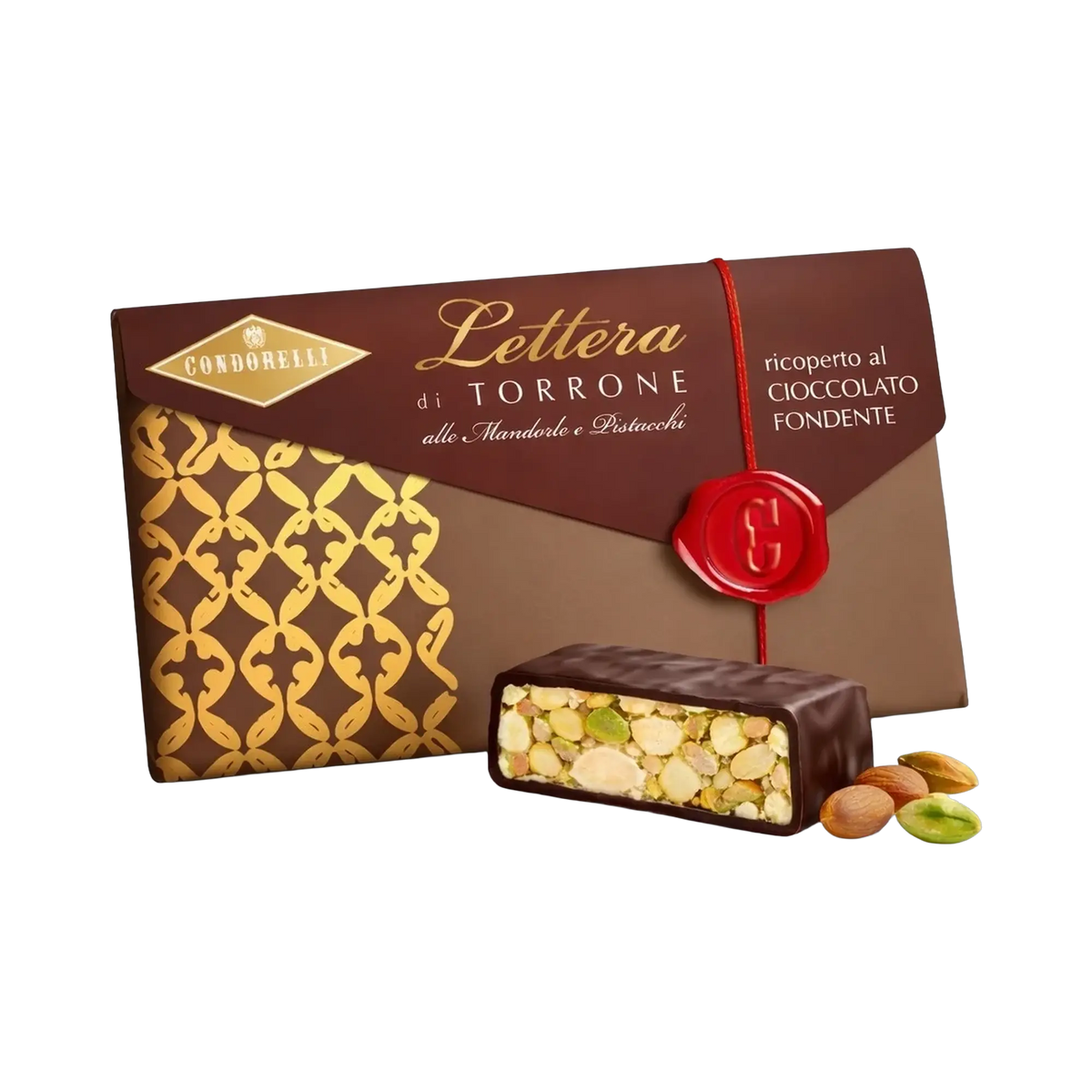 Condorelli Lettera di Torrone Ricoperto al Cioccolato Fondente
