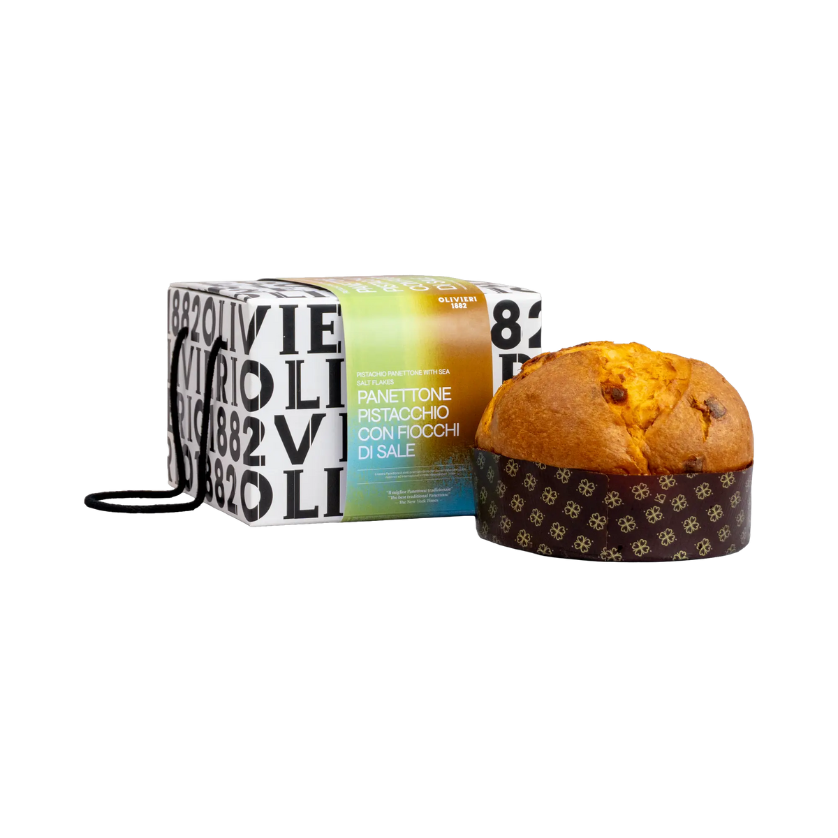 Olivieri 1882 Panettone al Pistacchio con Fiocchi di Sale 1000 g Geschenkverpackung
