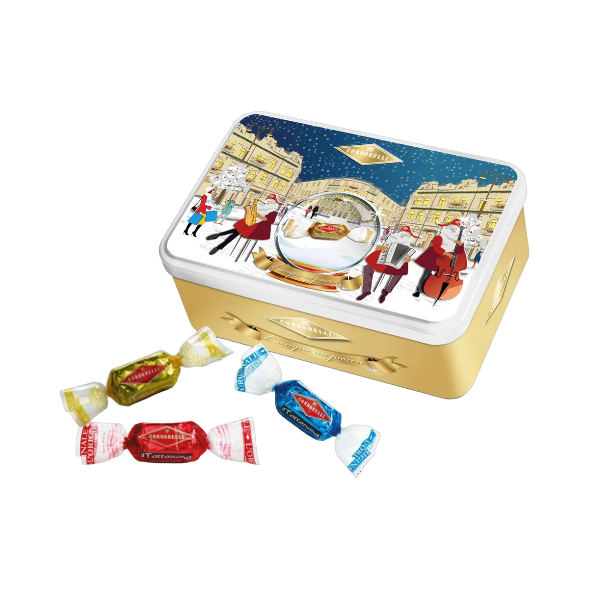 Condorelli Torroncini Nougat-Pralinen, Winter-Ball-Dose