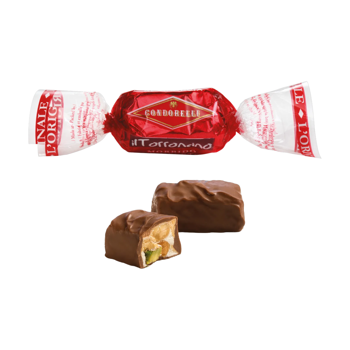 Condorelli Torroncino Gianduia - eingepackt und ausgepackt