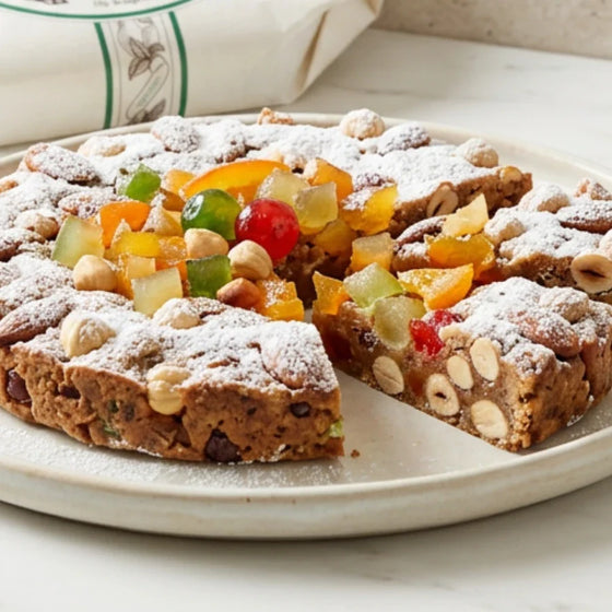Auswahl Panforte di Siena mit Nüssen und kandierten Früchten