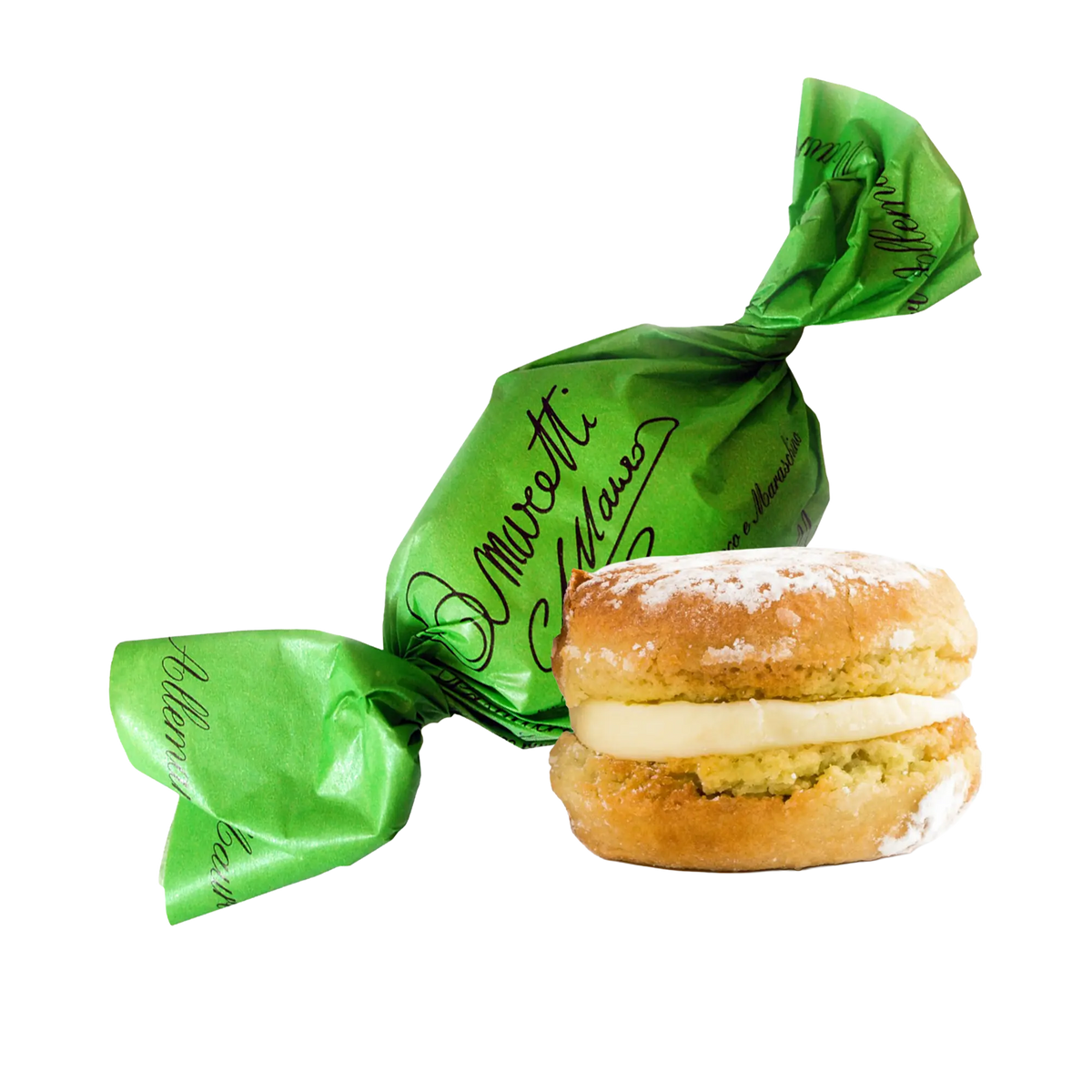 Amaretti Mauro Macarons Pistazie mit weißer Schokolade und Maraschino