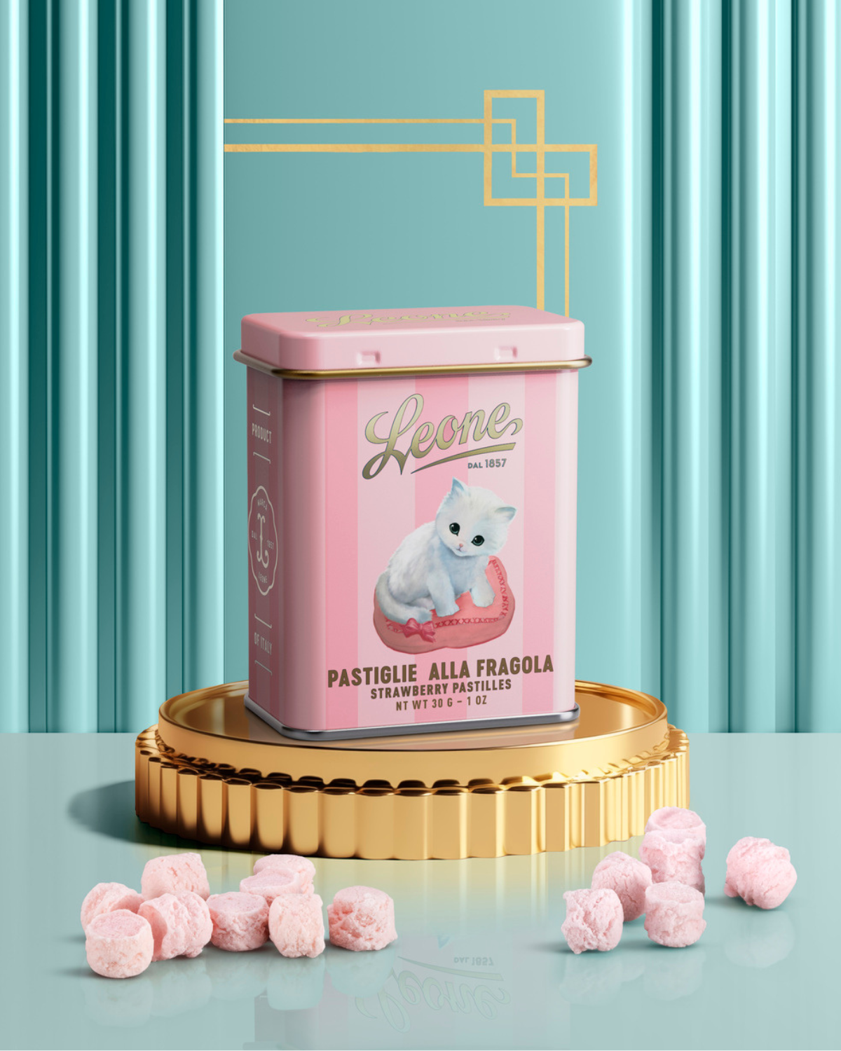 Leone Pastillen Teneri Cuccioli Erdbeere, 30g Dose