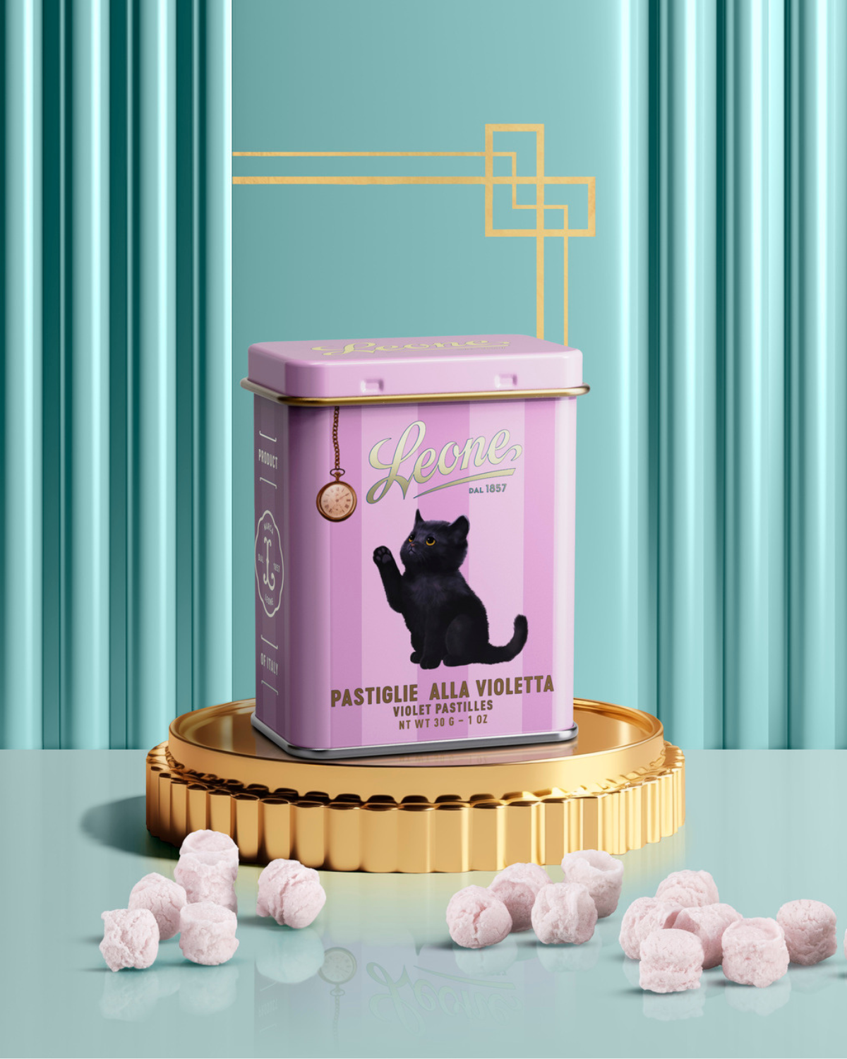 Leone Pastillen Teneri Cuccioli Veilchen, 30g Dose
