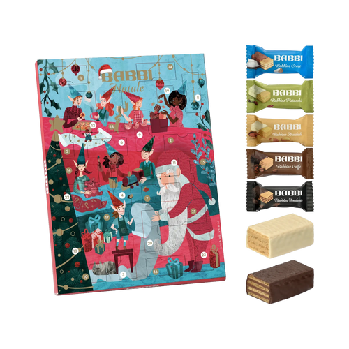 Babbi Adventskalender mit 7 Babbino-Sorten – Set