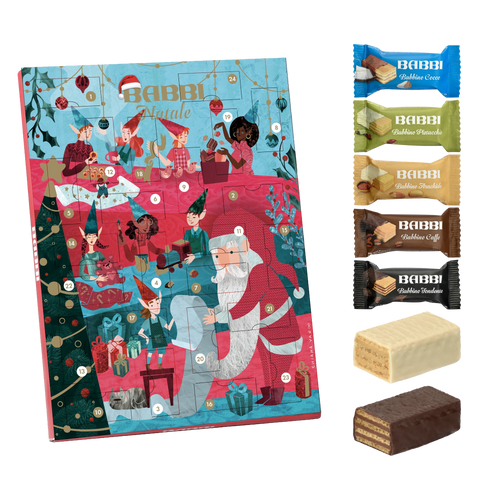 Babbi Adventskalender mit 7 Babbino-Sorten – Set