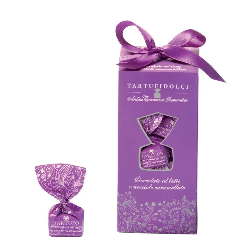 Antica Tartufi dolci Le personalizzabili Cioccolato al Latte e Nocciole Caramellate – Geschenkschachtel