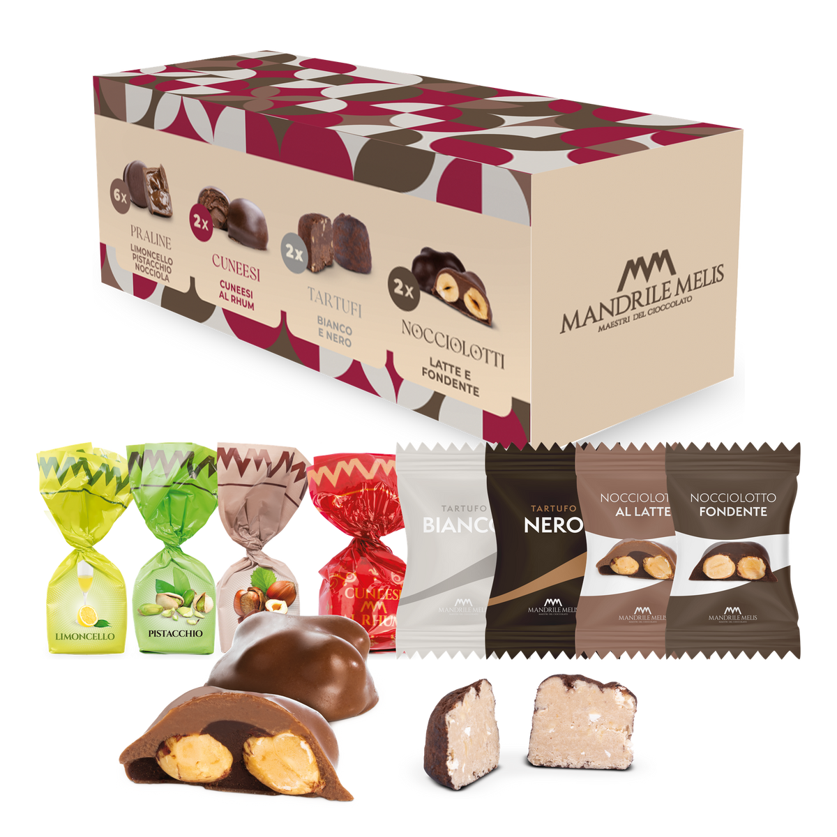 Mandrile Melis Degustationsbox mit Pralinen
