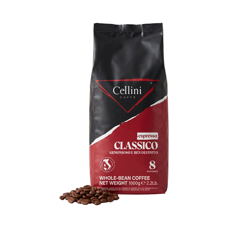 Cellini Espresso Classico Bohnen 1 kg – Beutel mit ganzen Kaffeebohnen