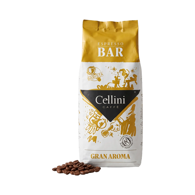 Cellini Espresso Bar Gran Aroma Bohnen 1 kg – Beutel mit ganzen Kaffeebohnen