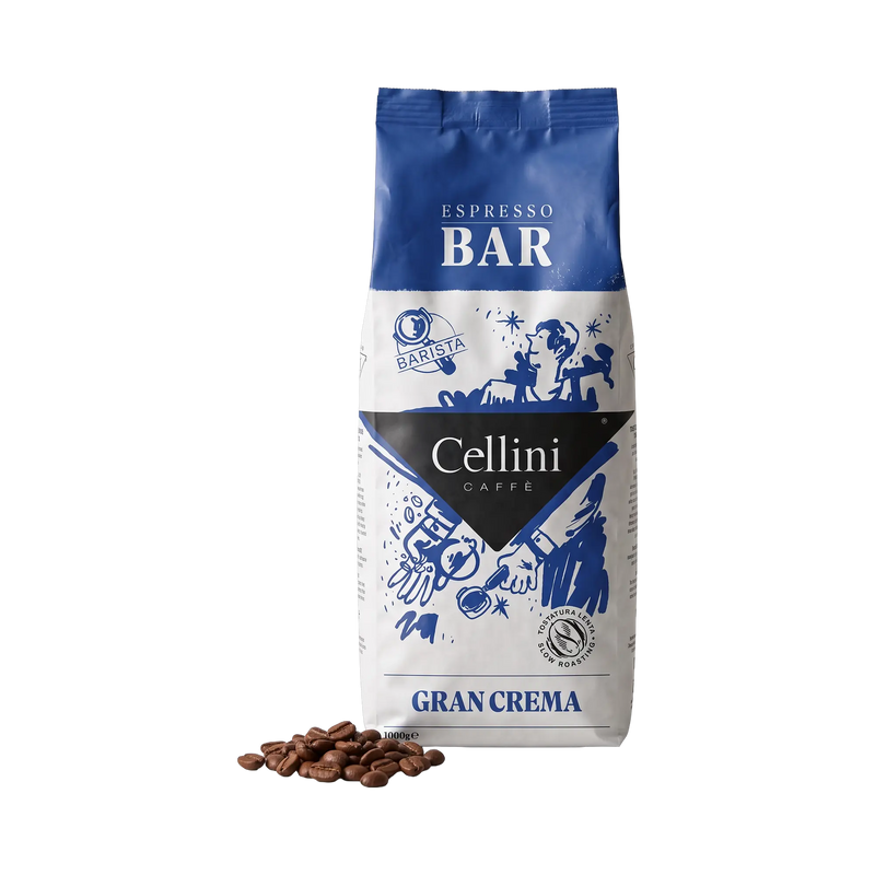 Cellini Espresso Bar Gran Crema Bohnen 1 kg – Beutel mit ganzen Kaffeebohnen