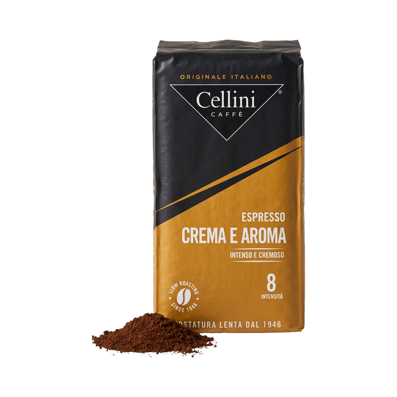 Cellini Espresso Crema e Aroma gemahlen 250 g – Vakuumpackung mit gemahlenem Kaffee