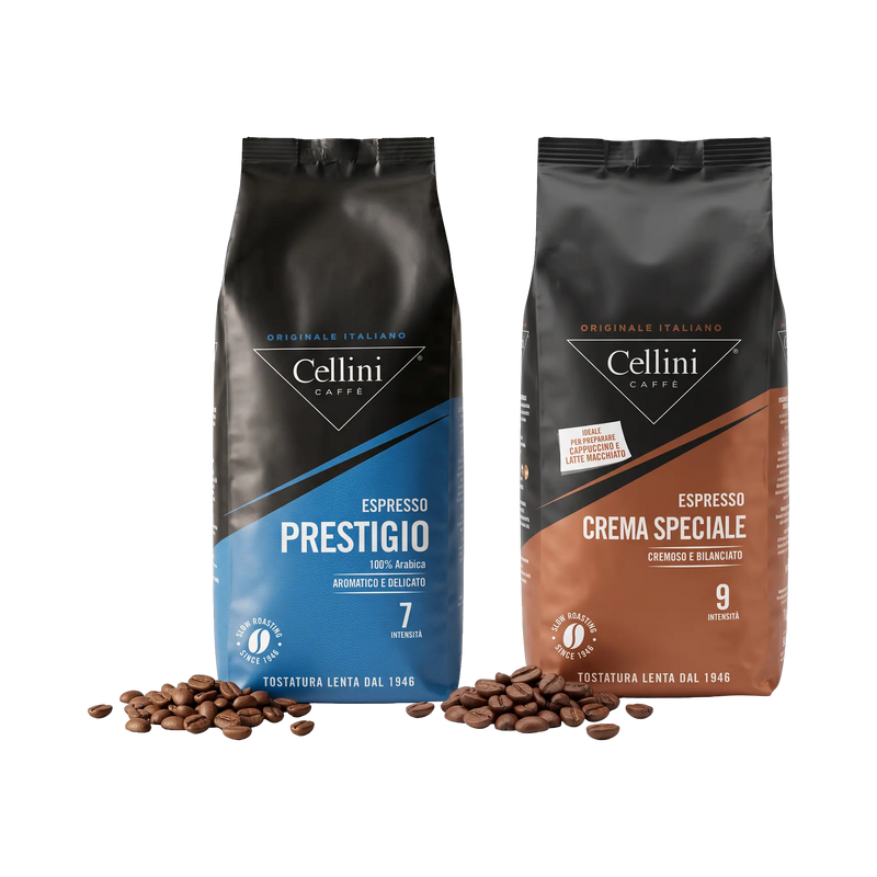 Cellini Espressobohnen Probierset Apulien – Espresso Prestigio und Crema Speciale