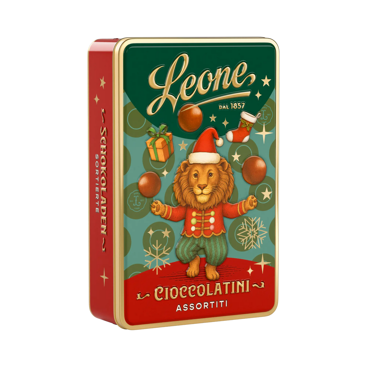 Leone Zartbitter-Pralinenauswahl Weihnachtsdose