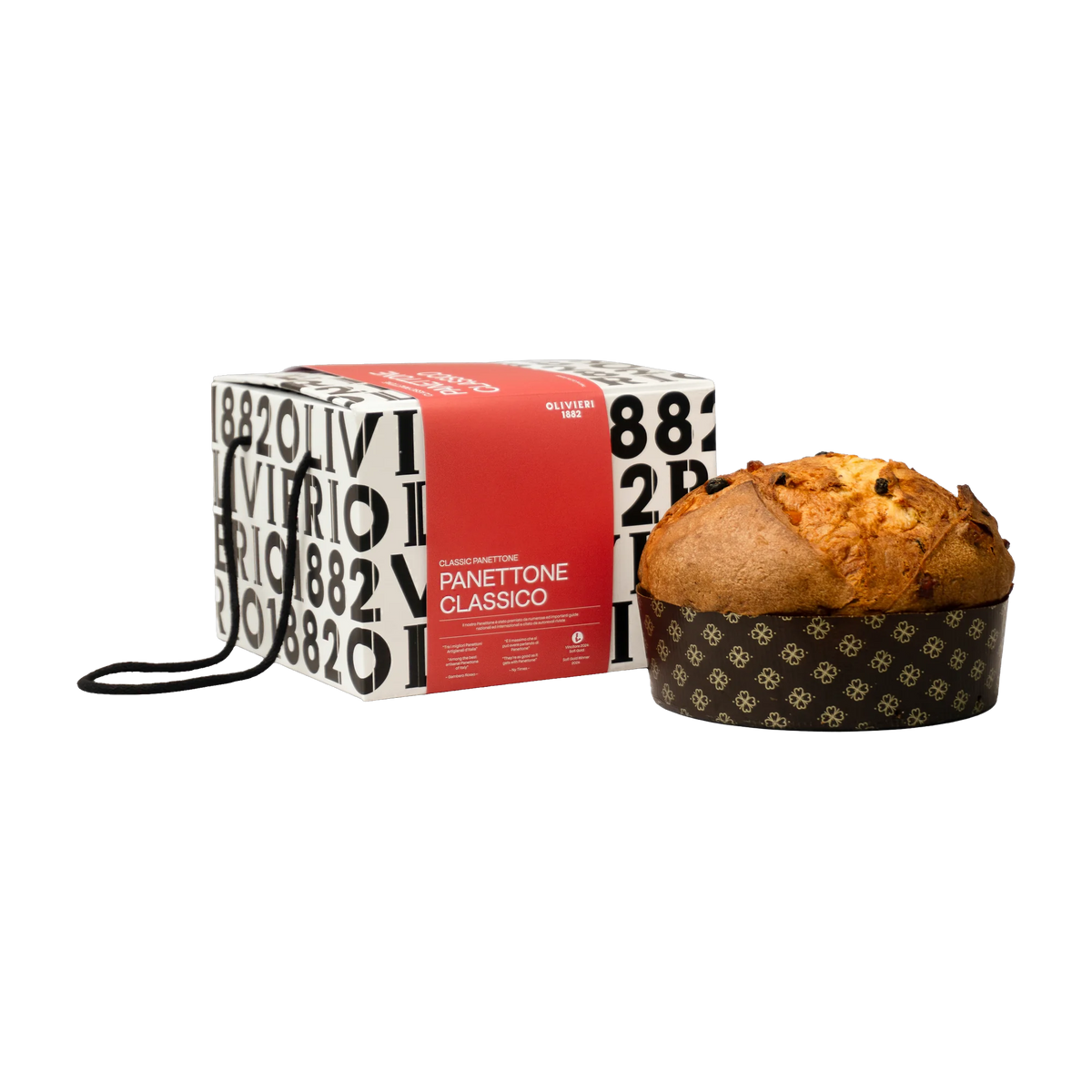 Olivieri 1882 Panettone Classico - Verpackung und Kuchen