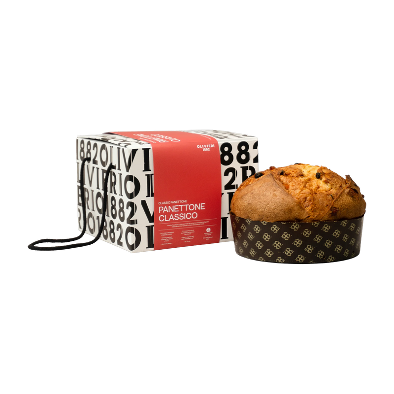 Olivieri 1882 Panettone Classico - Verpackung und Kuchen
