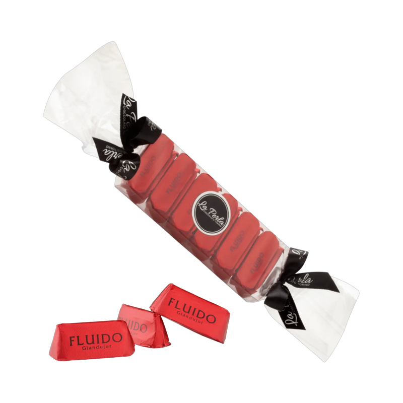 La Perla Giandujotto Confezione Fluido Rosso – rotes Geschenkbonbon mit Gianduiotti