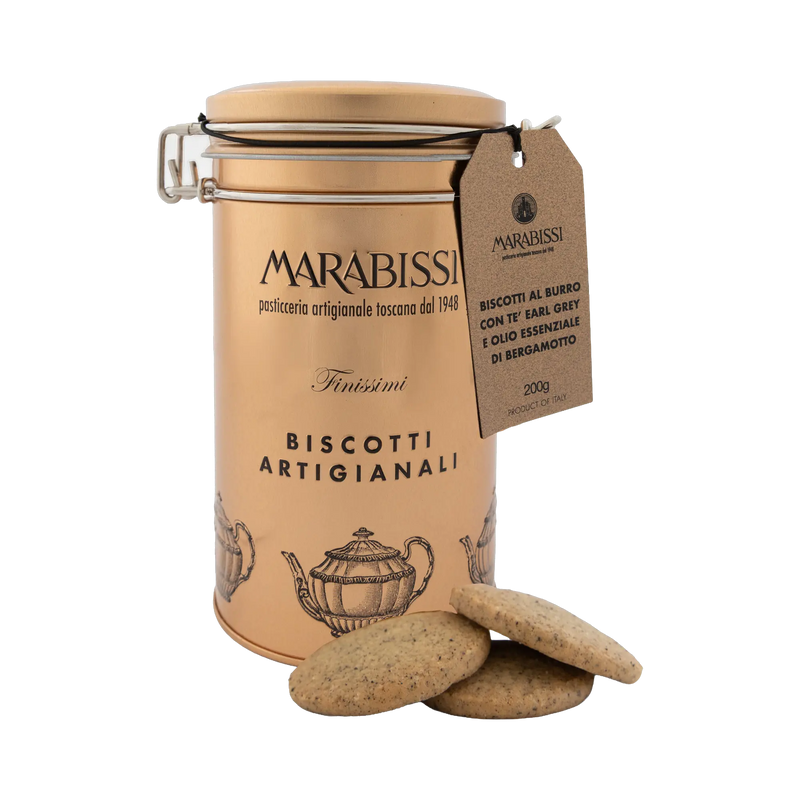 Earl Grey Butterkekse von Marabissi in der Bronzedose