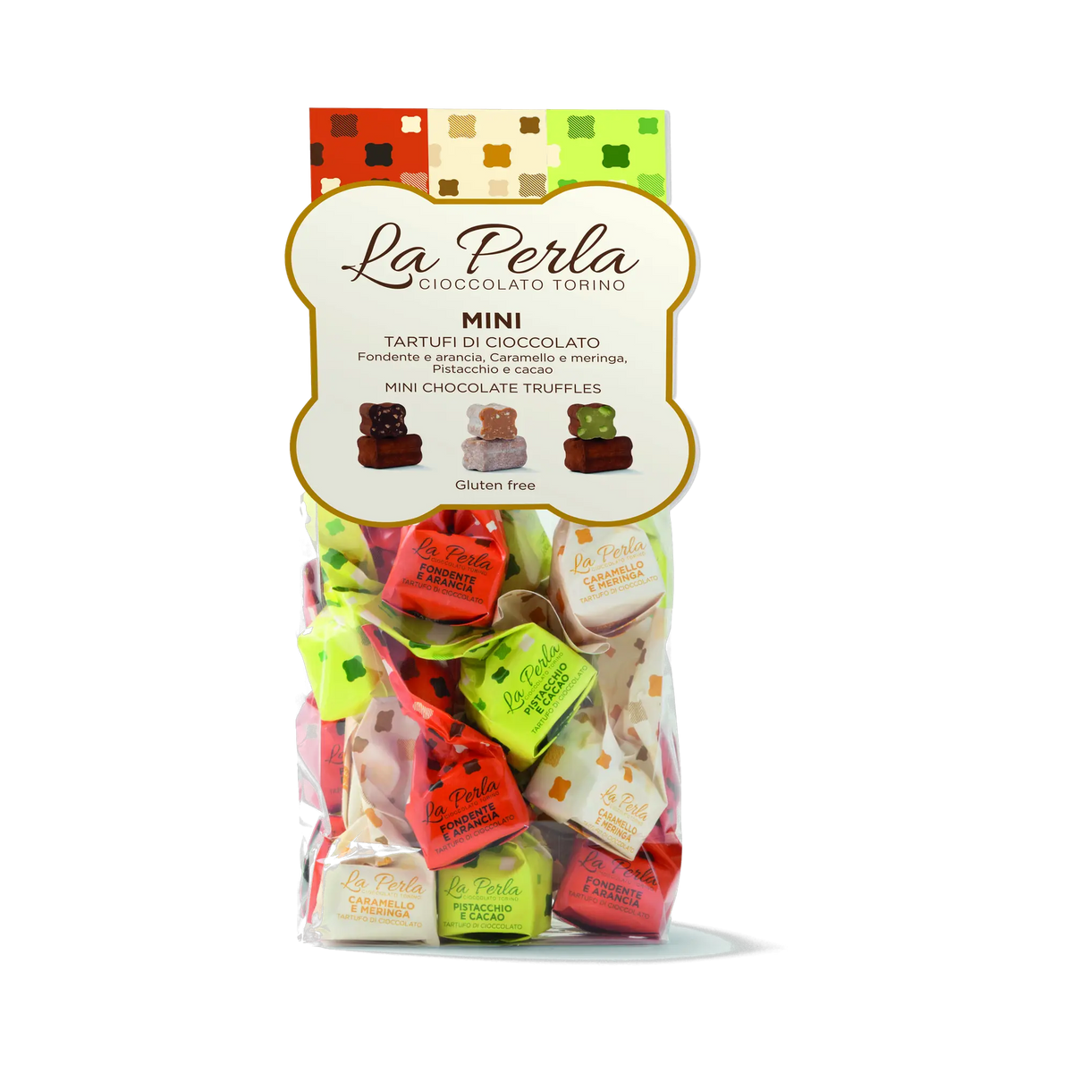 La Perla Tartufini Sachetto Assortito – gemischte Mini-Trüffel im Beutel, 180 g