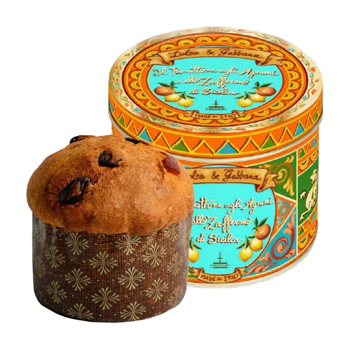 Fiasconaro Panettone Agli Agrumi Allo Zafferano Di Sicilia Piccolo Dolce & Gabbana Blu