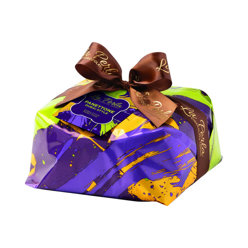 La Perla Panettone Dubai Style – Panettone mit Pistaziencreme, Schokolade und Kadayif, 750 g