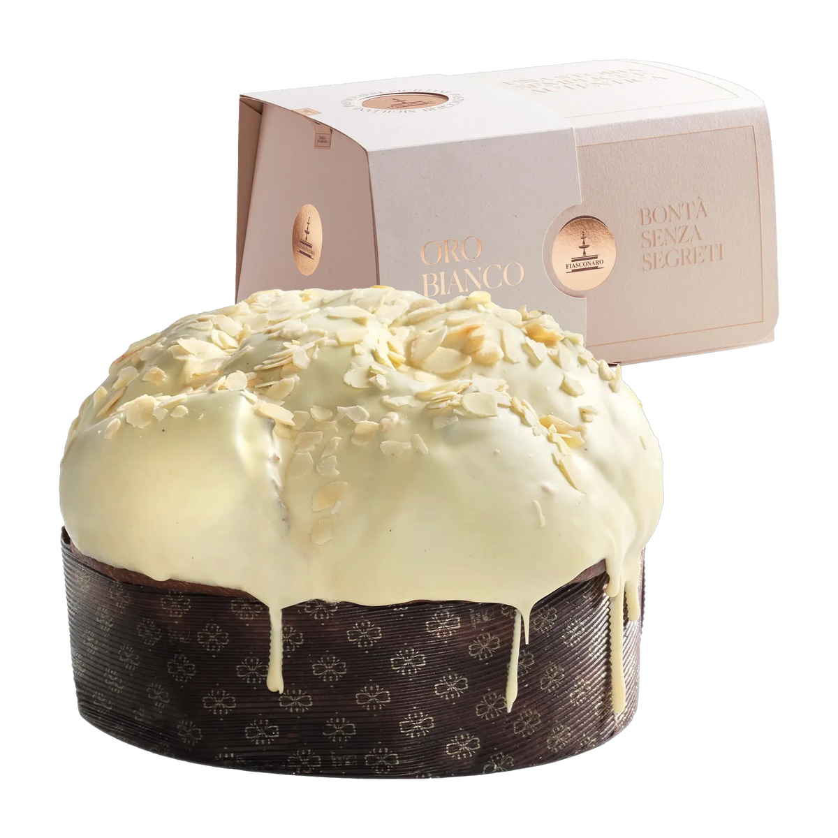 Fiasconaro Panettone Oro Bianco 1kg - Verpackung und Kuchen