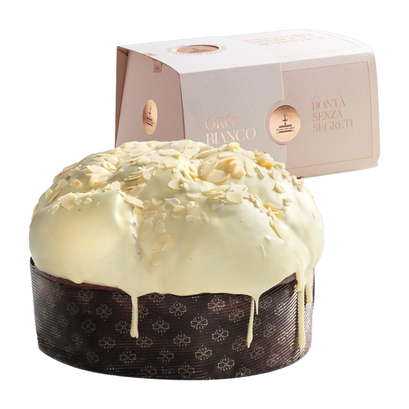 Fiasconaro Panettone Oro Bianco 1kg - Verpackung und Kuchen