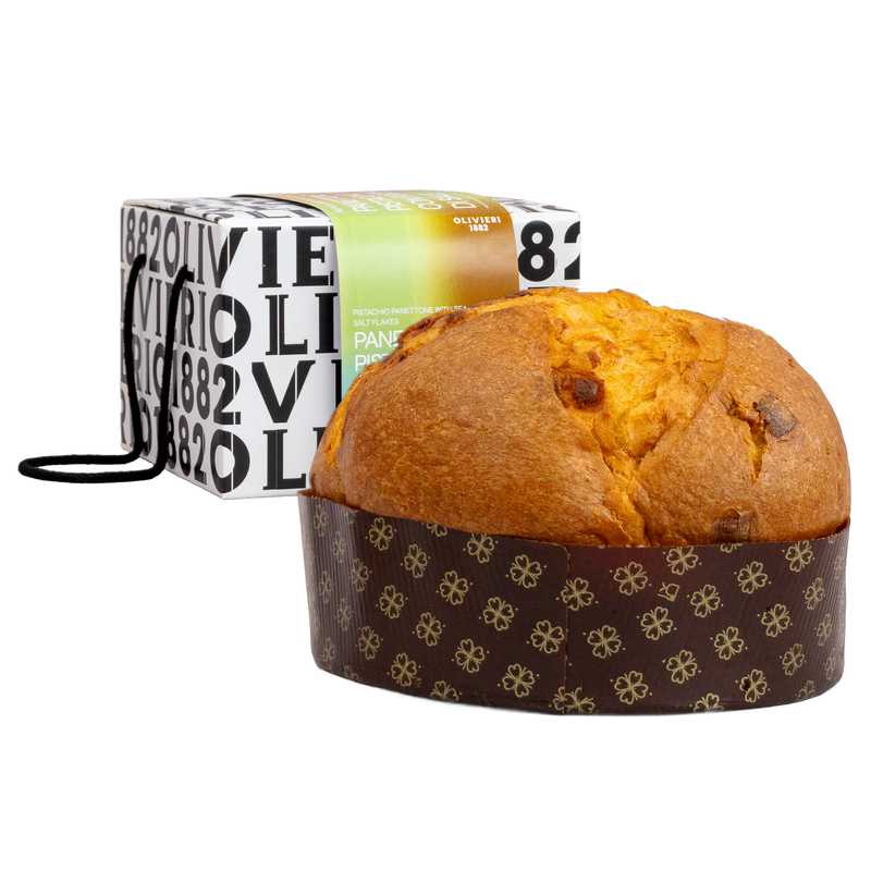 Olivieri 1882 Panettone al Pistacchio con Fiocchi di Sale 1 kg mit Geschenkkarton