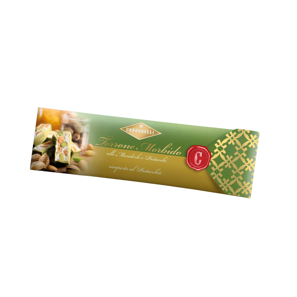 Condorelli Stecca di Torrone Morbido ricoperto al Pistacchio