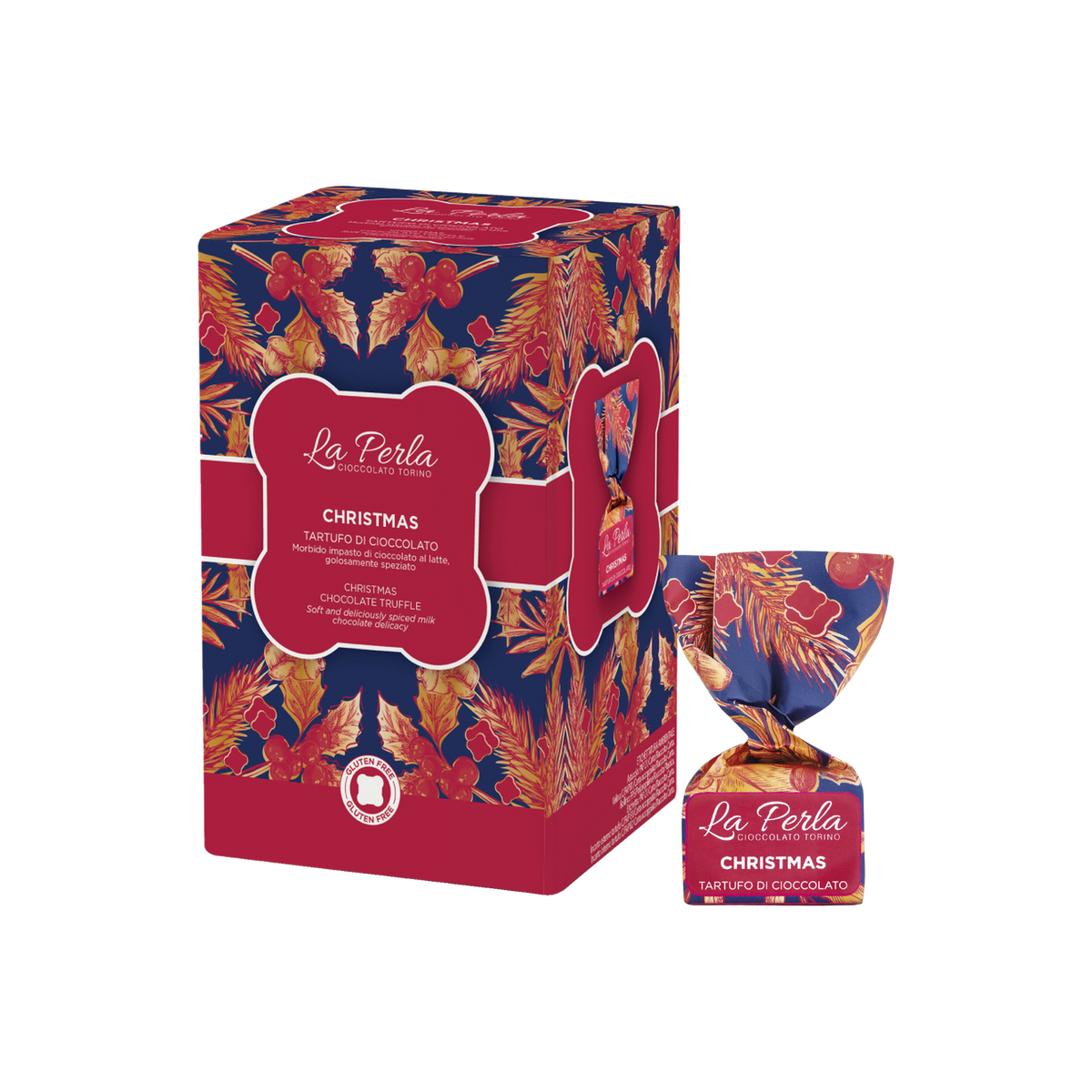La Perla Tartufi Christmas Geschenkbox 150 g mit Tartufo im Wickelpapier