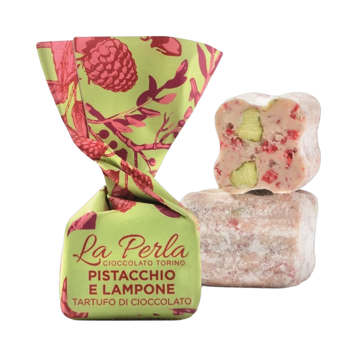 La Perla Tartufo Pistacchio e Lampone Composing