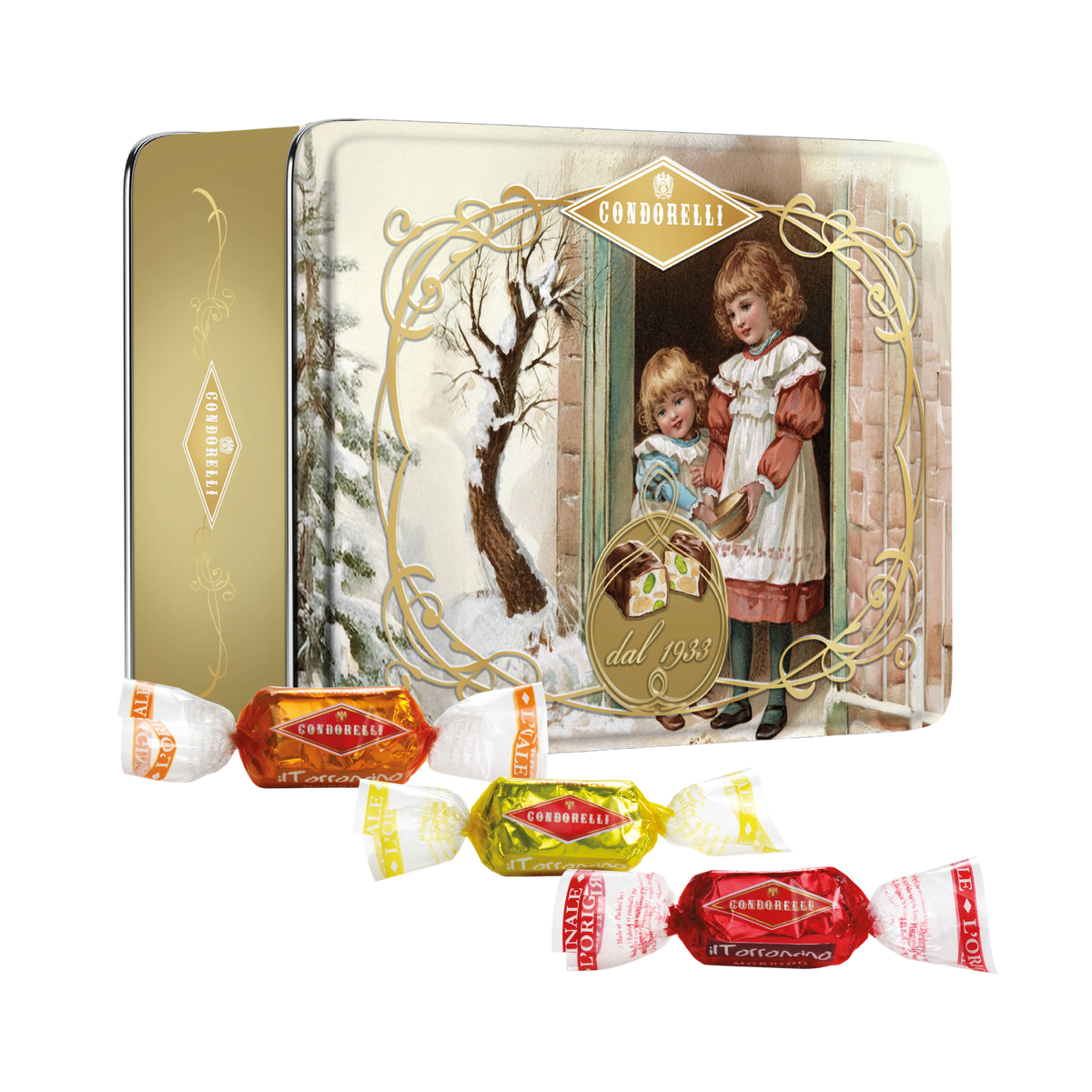Condorelli Torroncini Nougat-Pralinen, Dose Oro der Linea Dal 1933