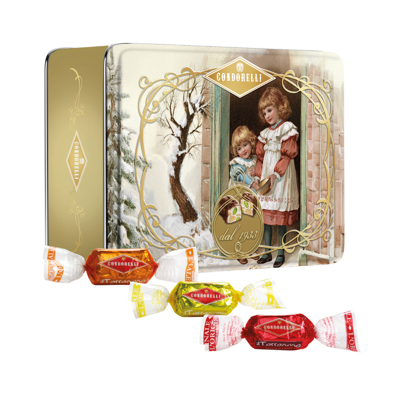 Condorelli Torroncini Nougat-Pralinen, Dose Oro der Linea Dal 1933