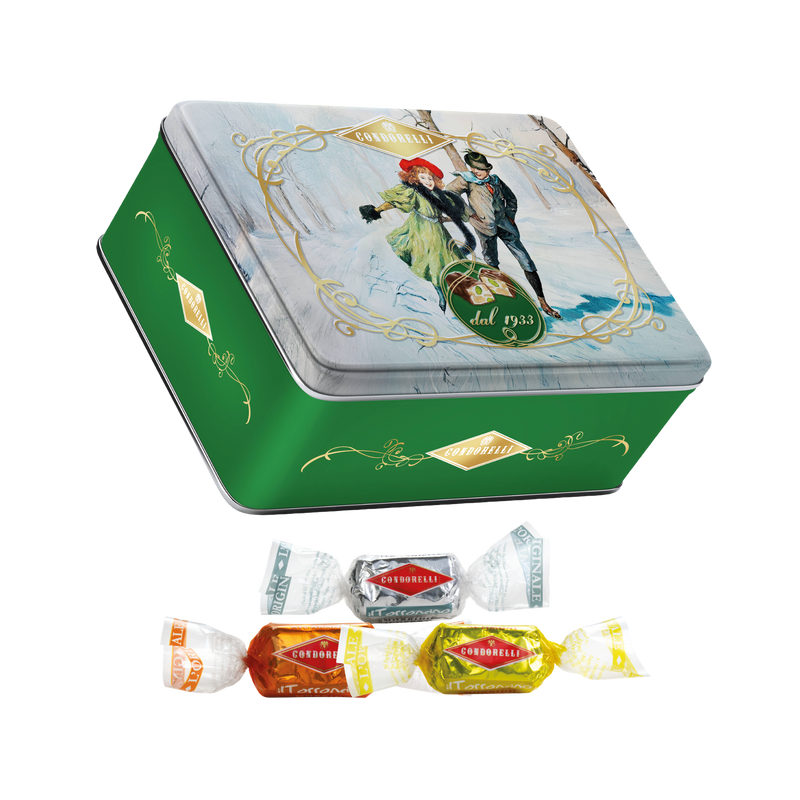 Condorelli Torroncini Nougat-Pralinen, Dose Verde der Linea Dal 1933