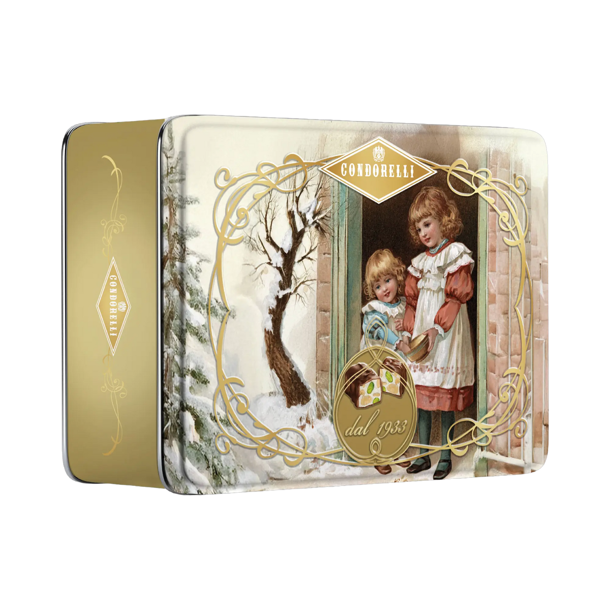 Condorelli Torroncini Nougat-Pralinen, Dose Oro der Linea Dal 1933 – Produktansicht 2