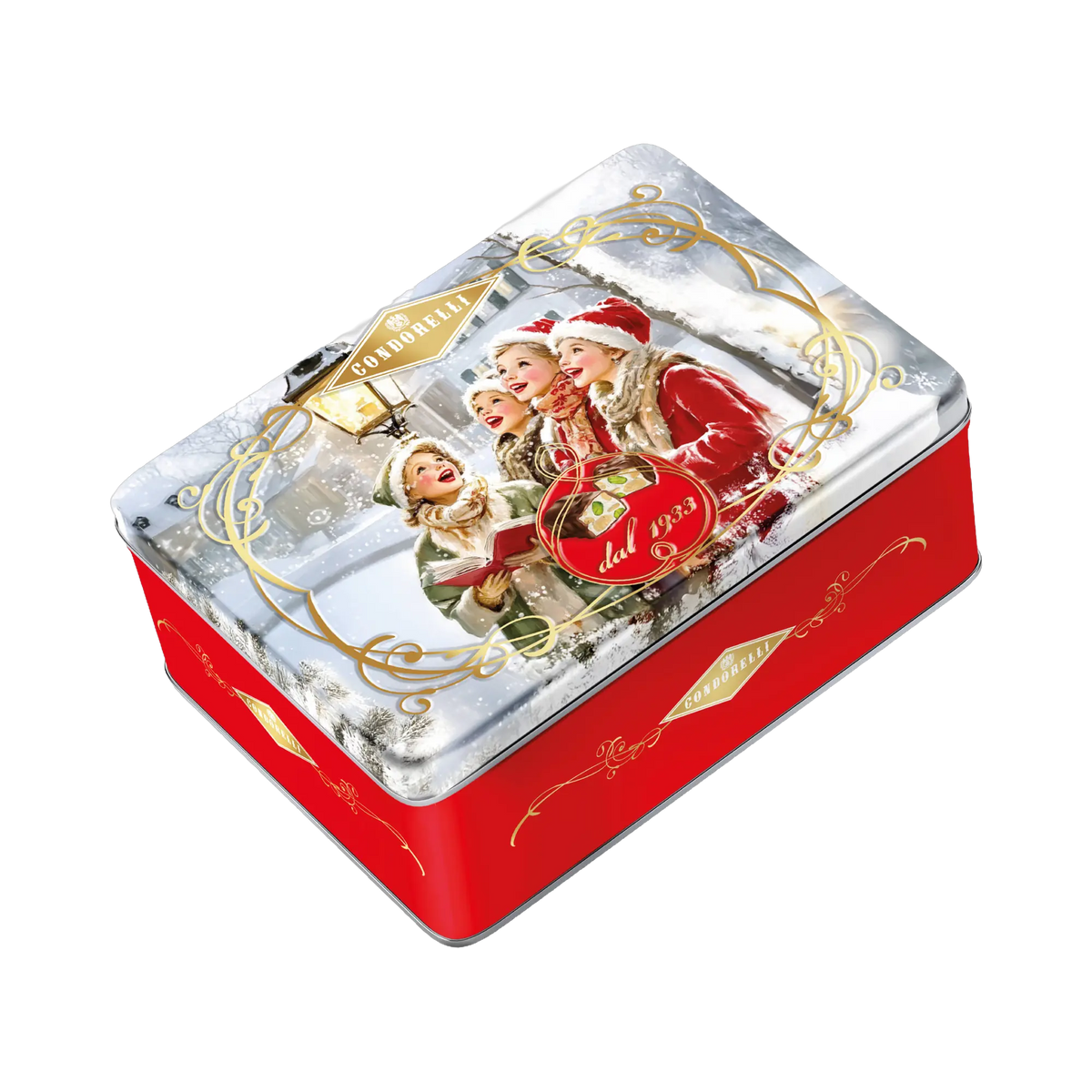 Condorelli Torroncini Nougat-Pralinen, Dose Rosso der Linea Dal 1933 – Produktansicht 3