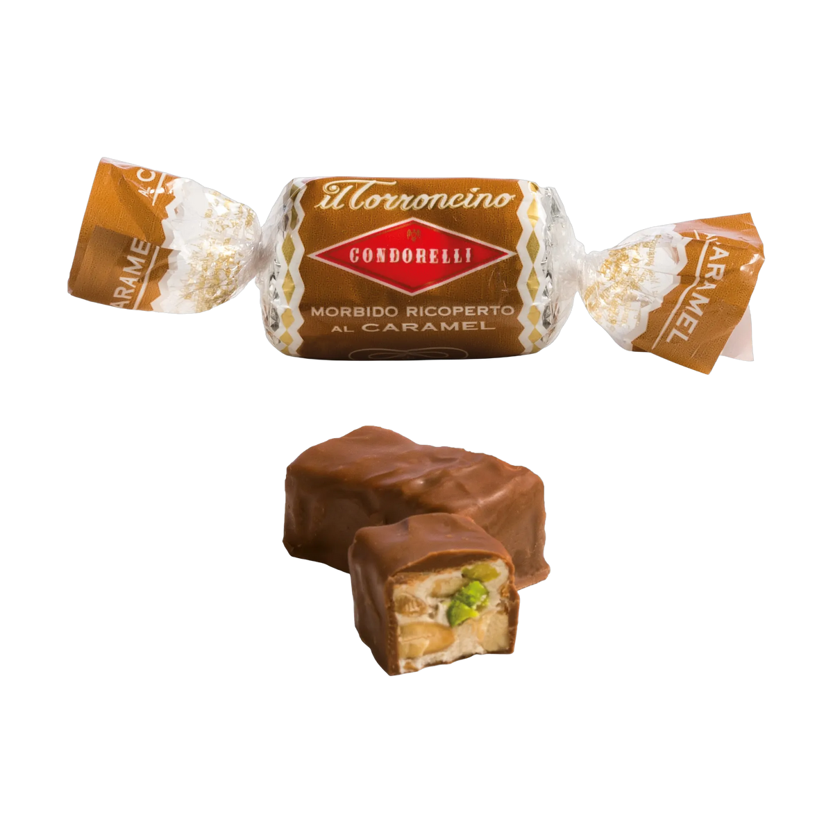 Condorelli Torroncino Caramel - eingepackt und ausgepackt