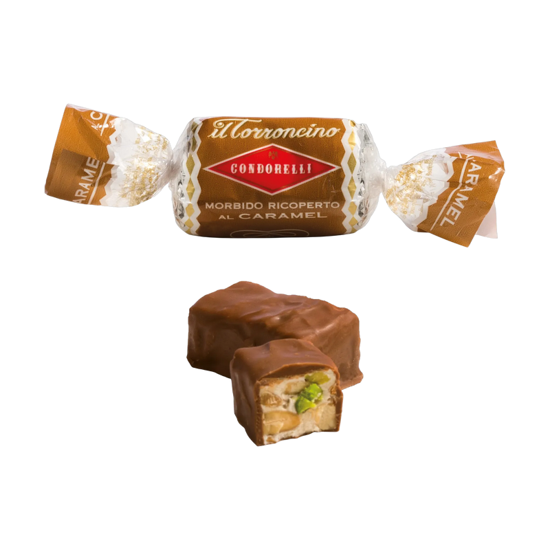 Condorelli Torroncino Caramel - eingepackt und ausgepackt