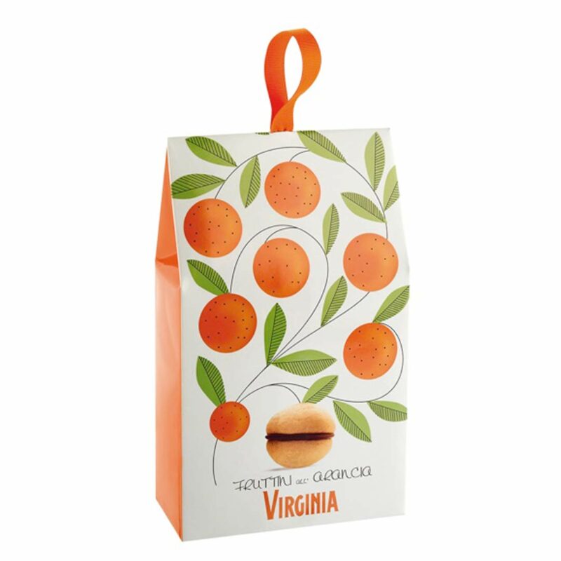 Amaretti Virginia Baci Di Dama Fruttini all' Arancia Kekse mit kandierte Orange und Schokolade